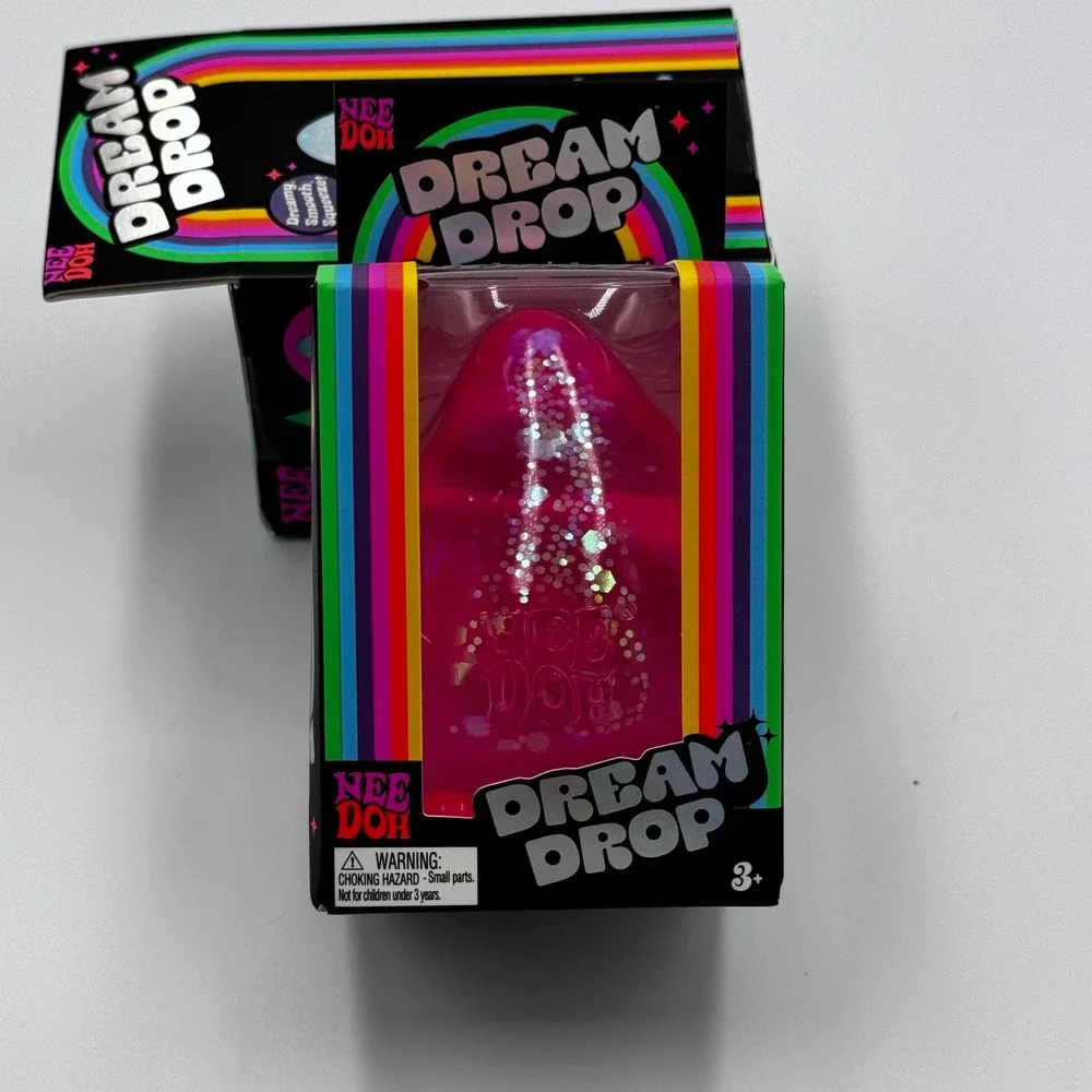 Schylling NeeDoh Dream Drop Pink Blue Glitter Squishy Authentic Toy Set of 2 New